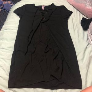 Black lace up dress size Xl (15-17)